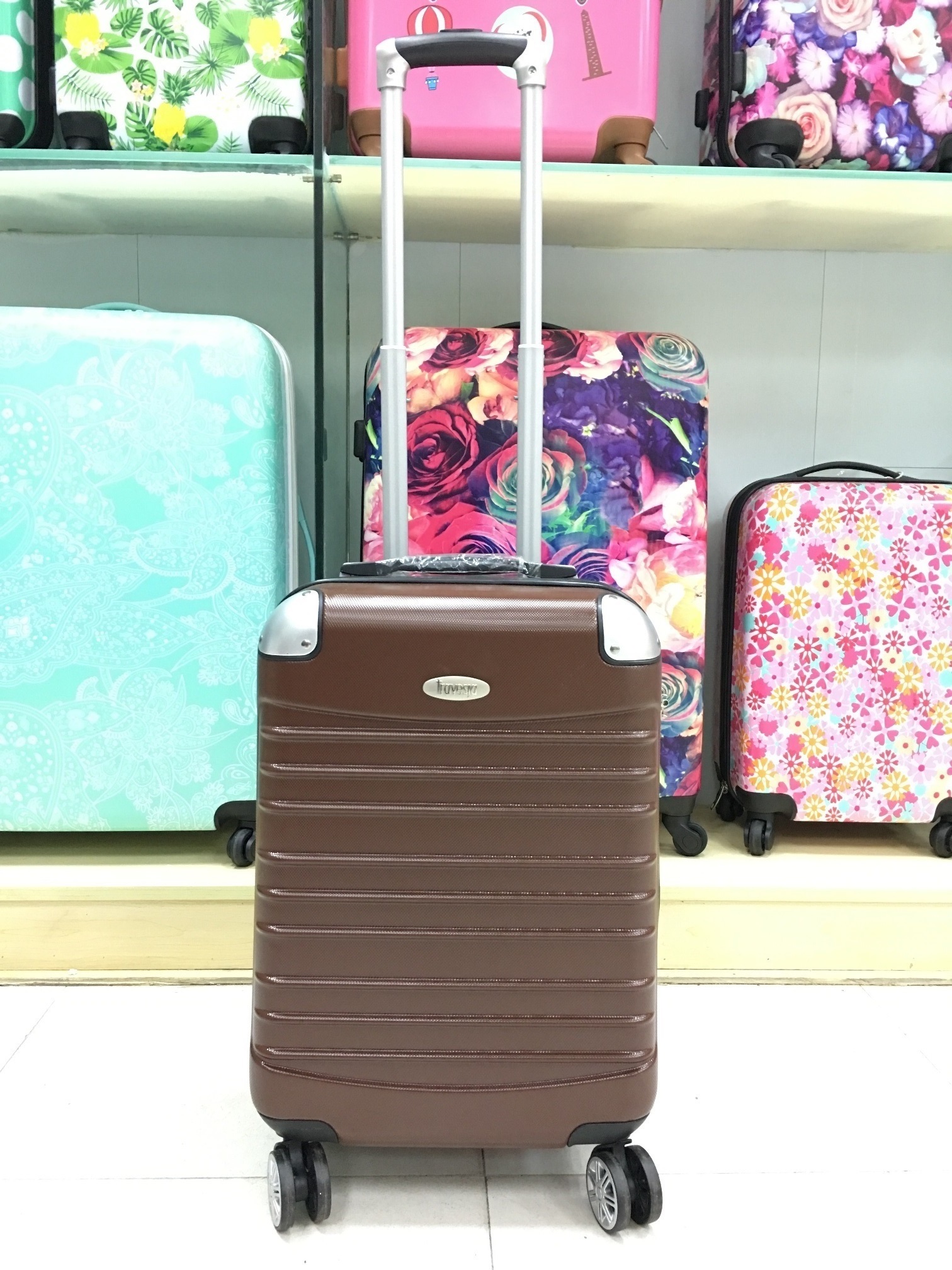 yanteng cheap carry on luggage in brown color